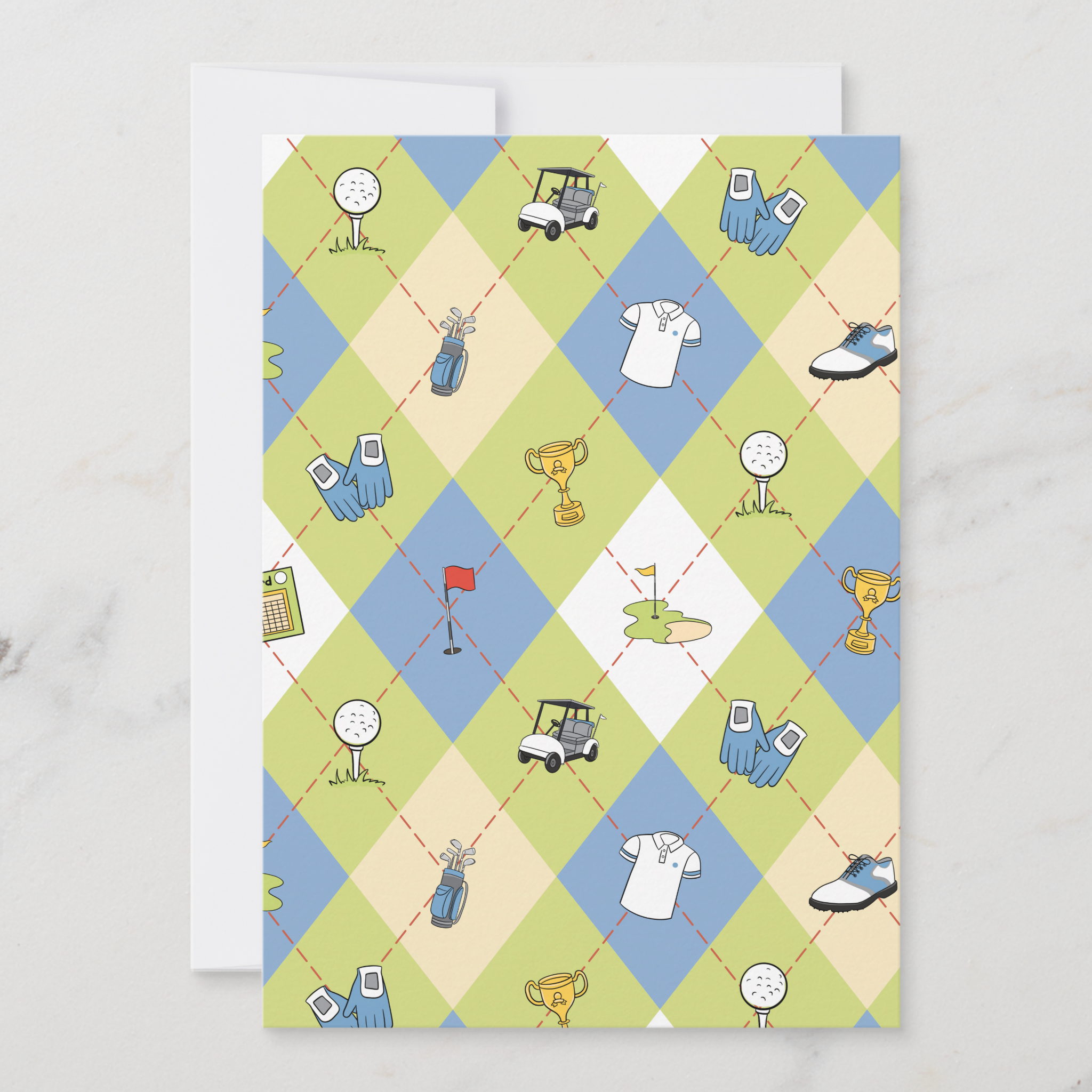 Golf Greeting Card With Envelope