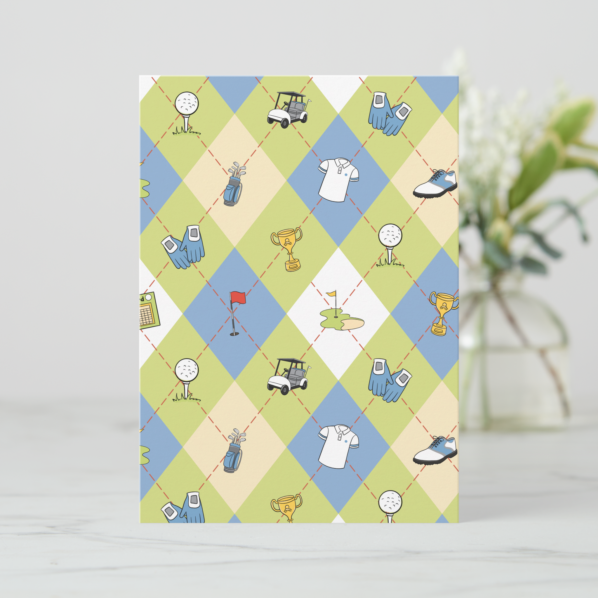 Golf Greeting Card With Envelope
