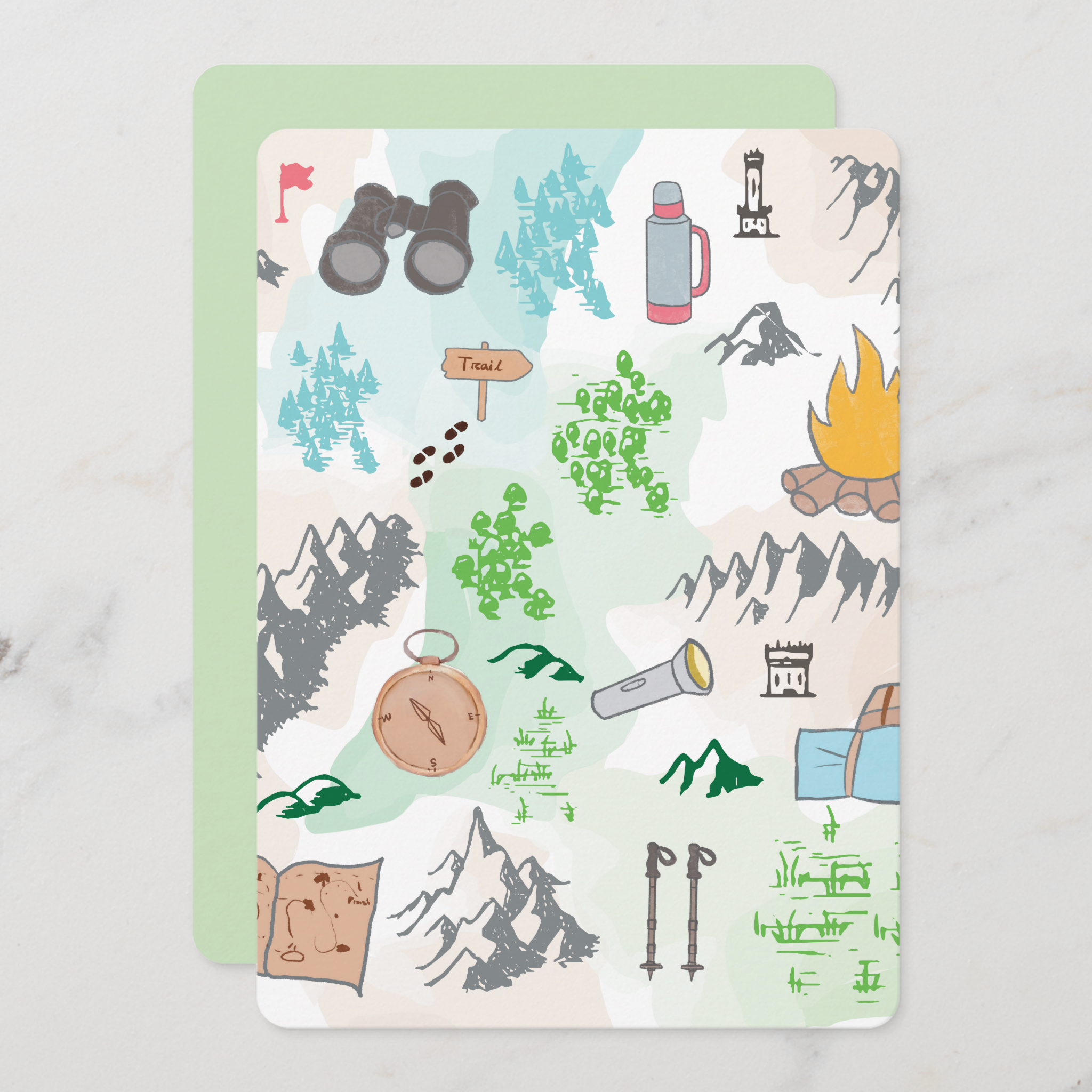 Hiking Greeting Card With Envelope