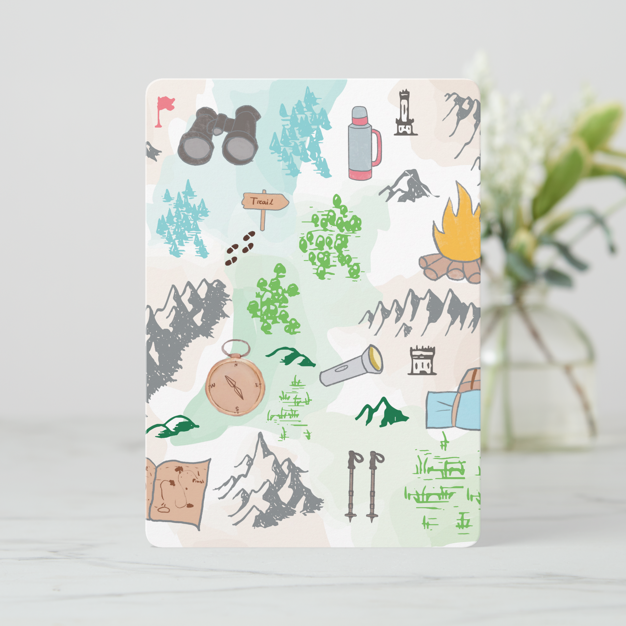 Hiking Greeting Card With Envelope