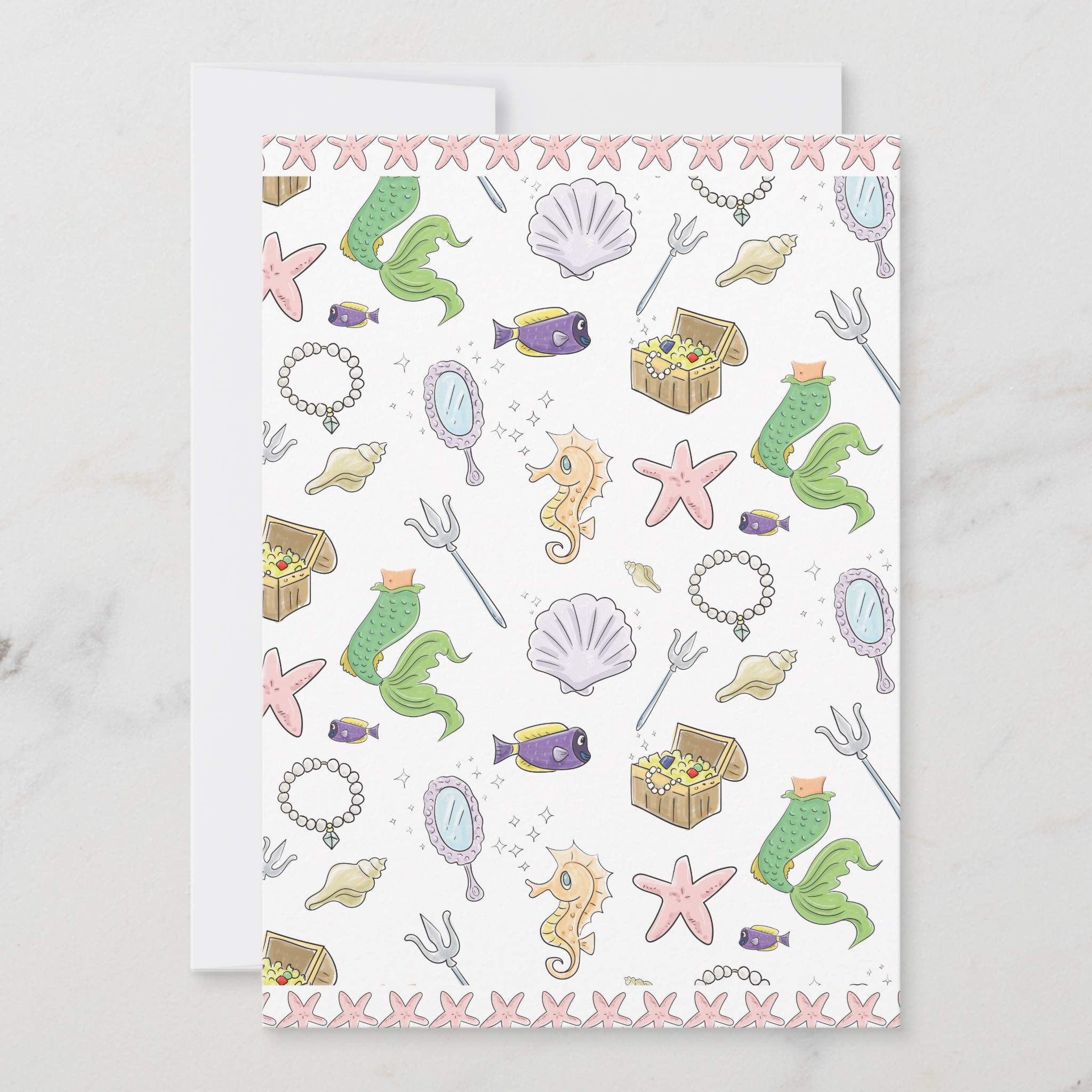 Mermaid Greeting Card With Envelope