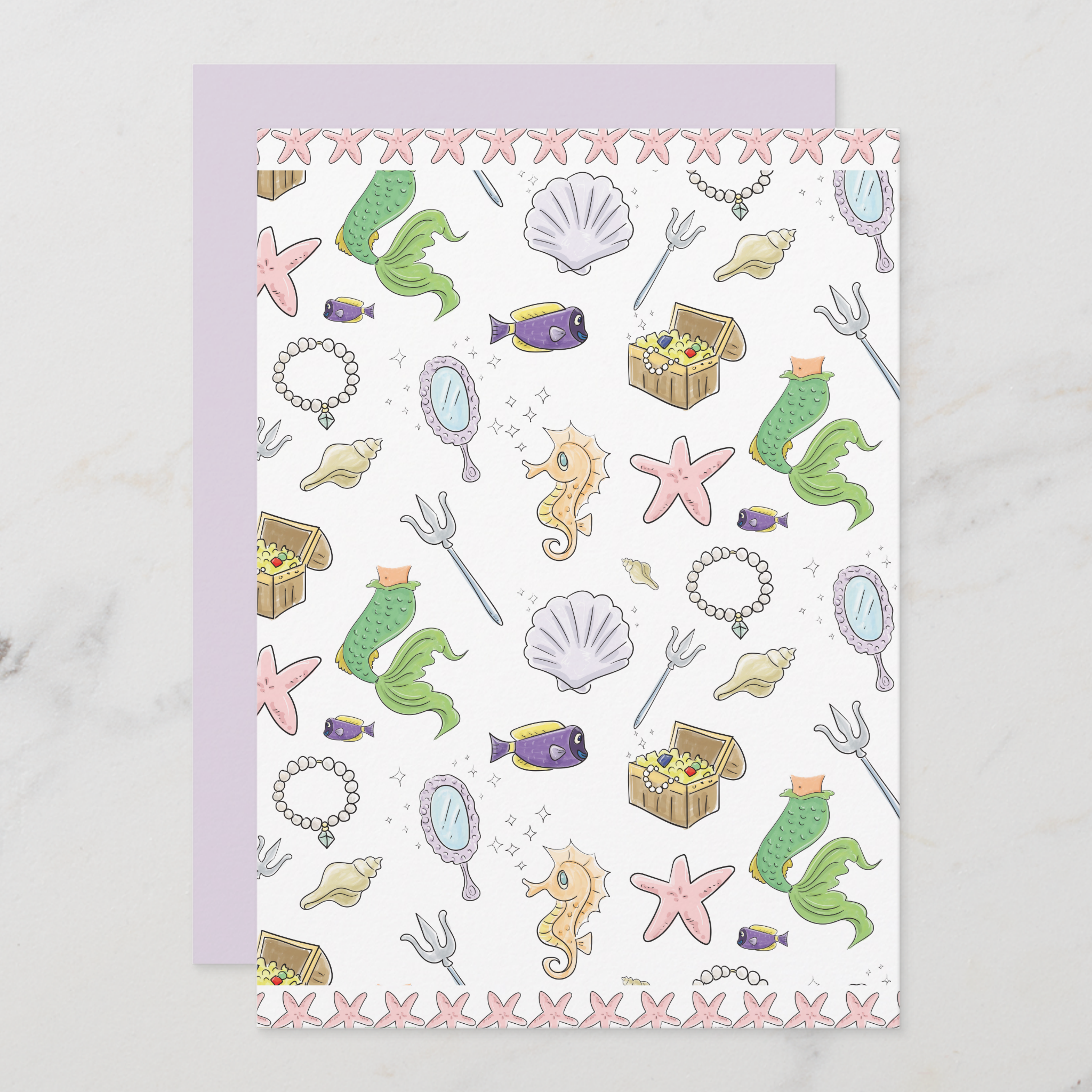 Mermaid Greeting Card With Envelope