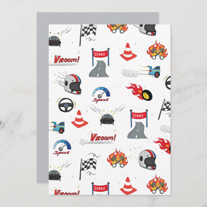 Racing Cars Greeting Card With Envelope