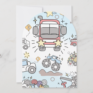 Trucks Greeting Card With Envelope