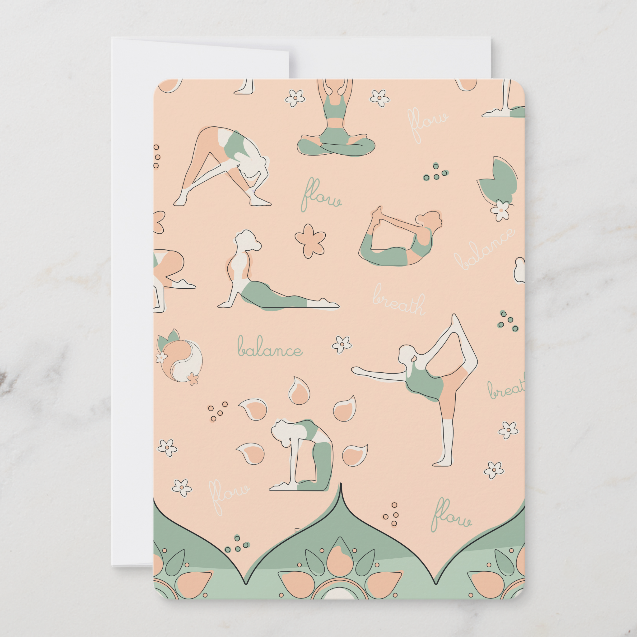 Yoga Greeting Card With Envelope