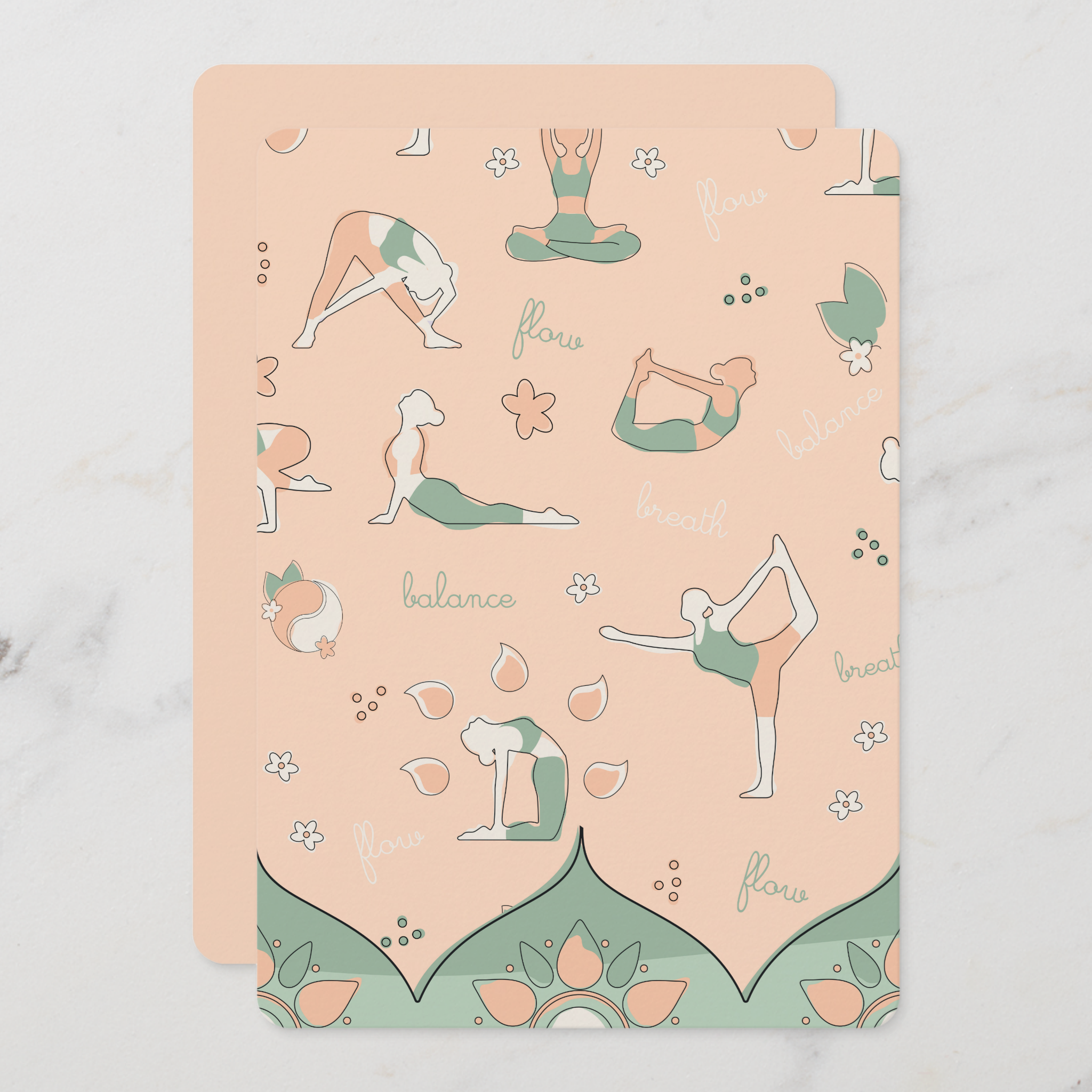 Yoga Greeting Card With Envelope